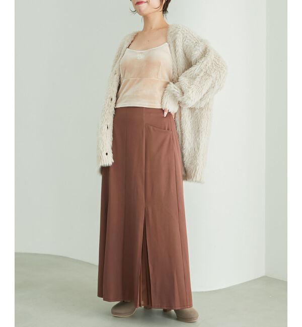 MAJESTICLEGON「切替プリーツスカート」|スカート|ブラウン