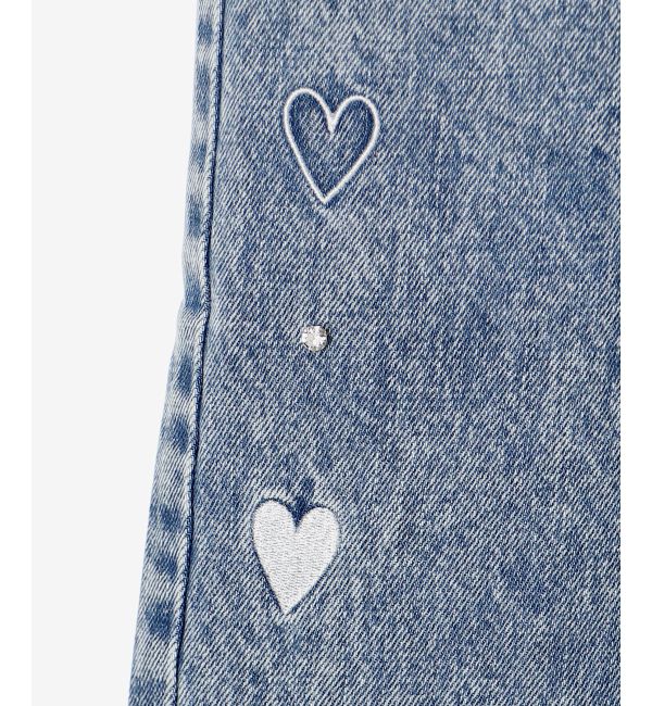  「リボンビジューデニムパンツ」|デニム|