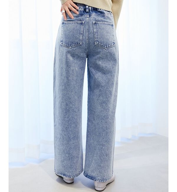  「リボンビジューデニムパンツ」|デニム|