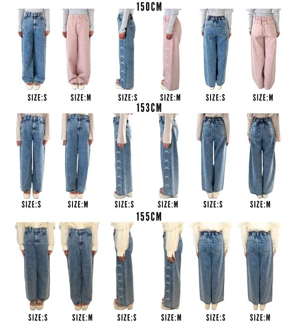  「リボンビジューデニムパンツ」|デニム|