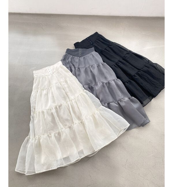 MAJESTICLEGON「コルセットディティールティアードスカート」|スカート|