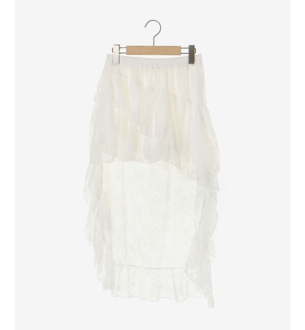  「アシメレースミニスカパン」|スカート|