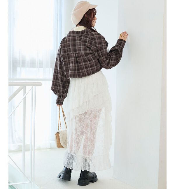  「アシメレースミニスカパン」|スカート|