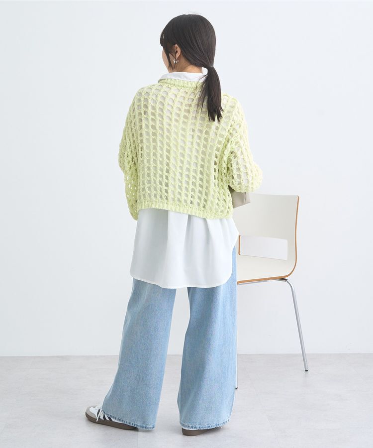 earth music&ecology「チュールヤーンメッシュニットプルオーバー」|ニット・セーター|