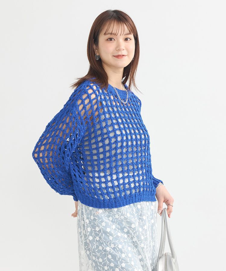 earth music&ecology「チュールヤーンメッシュニットプルオーバー」|ニット・セーター|