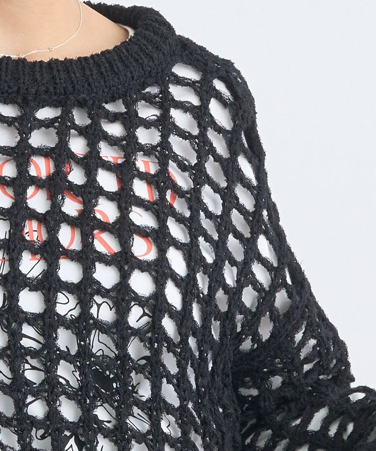 earth music&ecology「チュールヤーンメッシュニットプルオーバー」|ニット・セーター|