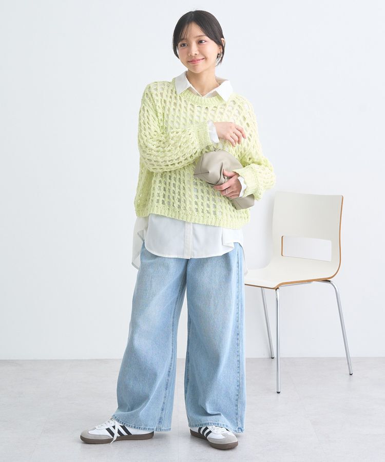 earth music&ecology「チュールヤーンメッシュニットプルオーバー」|ニット・セーター|