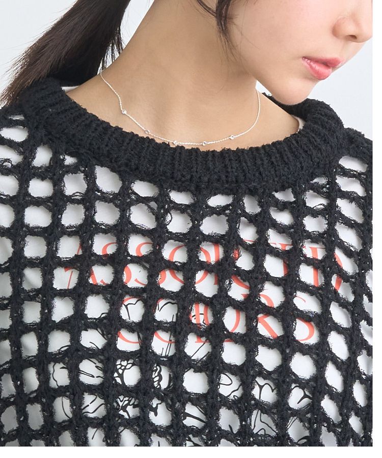 earth music&ecology「チュールヤーンメッシュニットプルオーバー」|ニット・セーター|