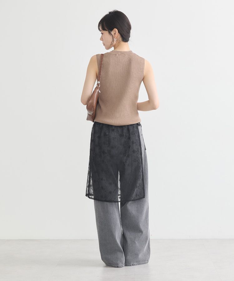 earth music&ecology「フラワー刺繍レイヤードスカート」|スカート|