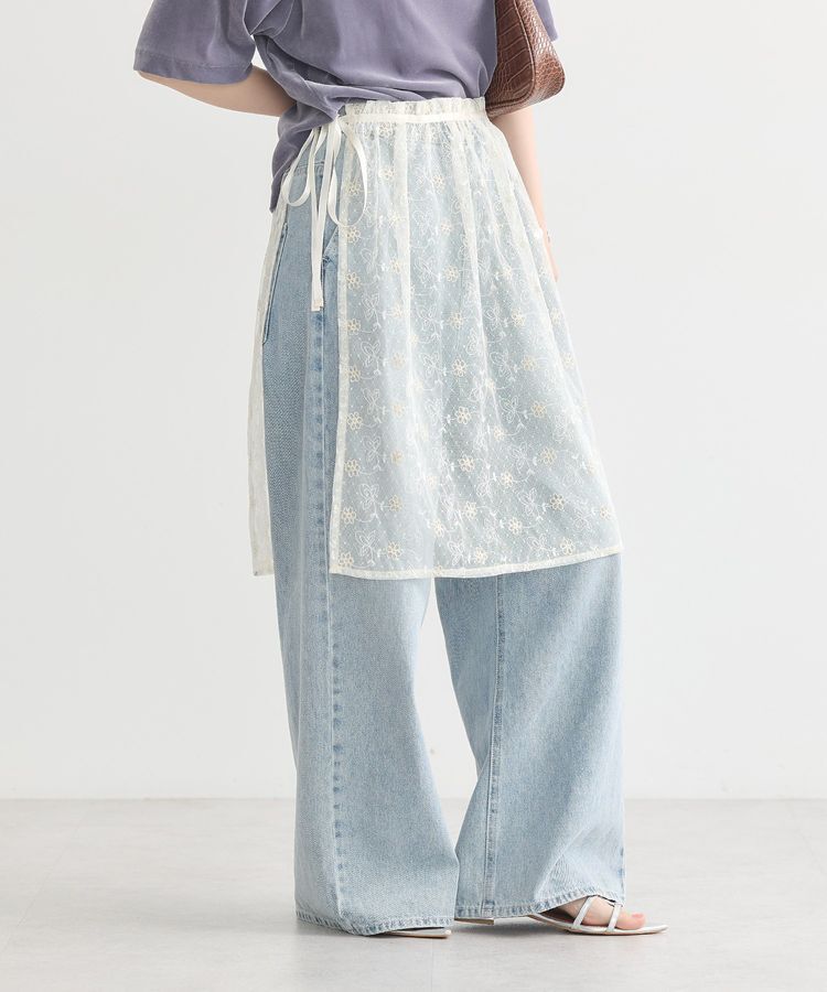 earth music&ecology「フラワー刺繍レイヤードスカート」|スカート|