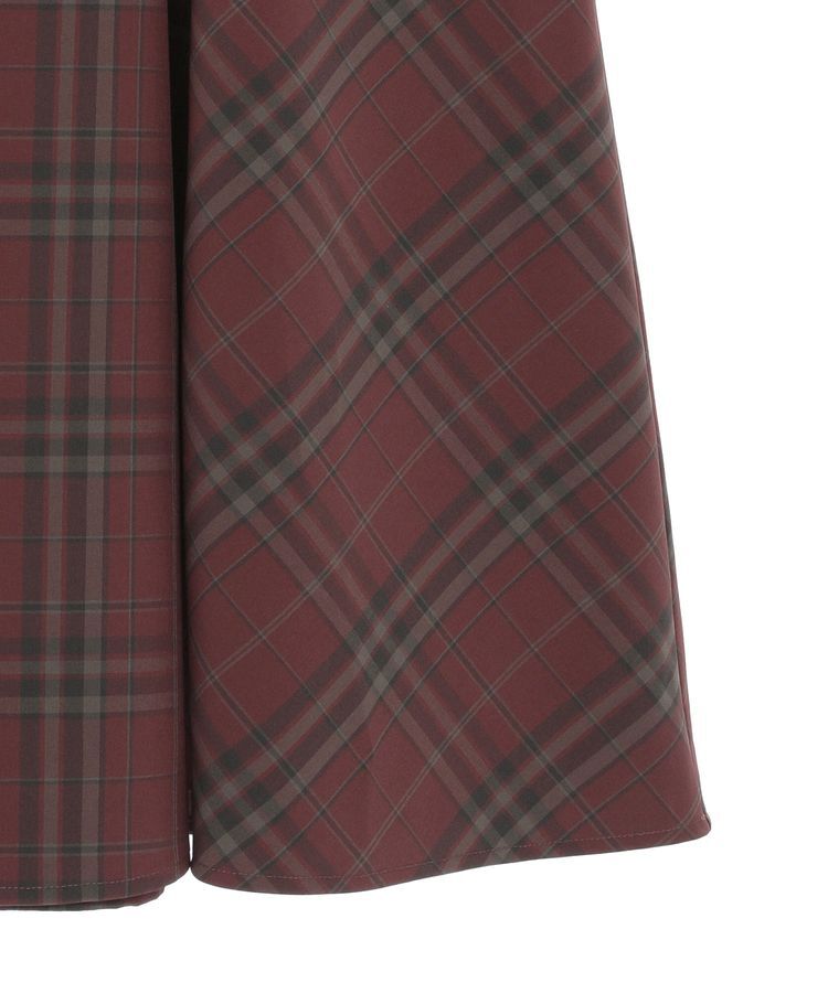 earth music&ecology「バックレースアップチェックスカート」|フレア|