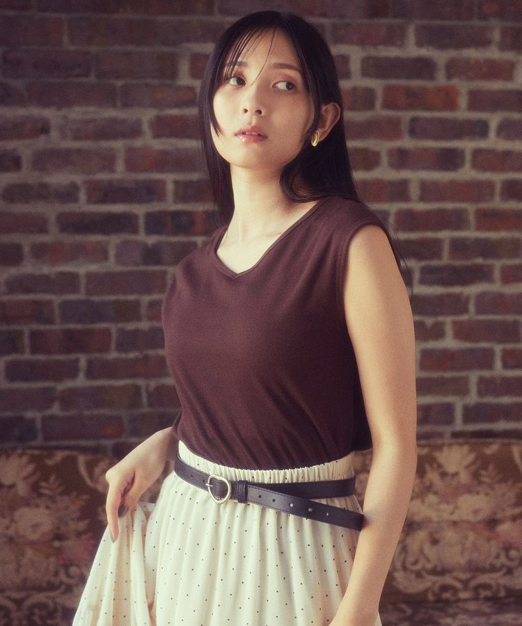 earth music&ecology「前後2wayステッチリブタンクトップ」|キャミソール|