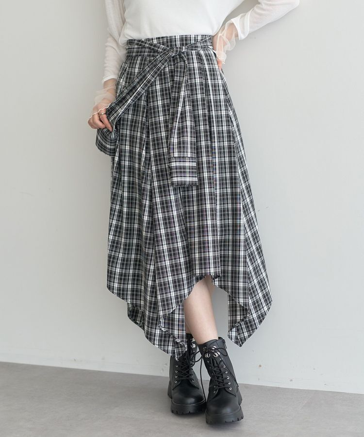 earth music&ecology「イレヘムチェックシャツスカート」|フレア|