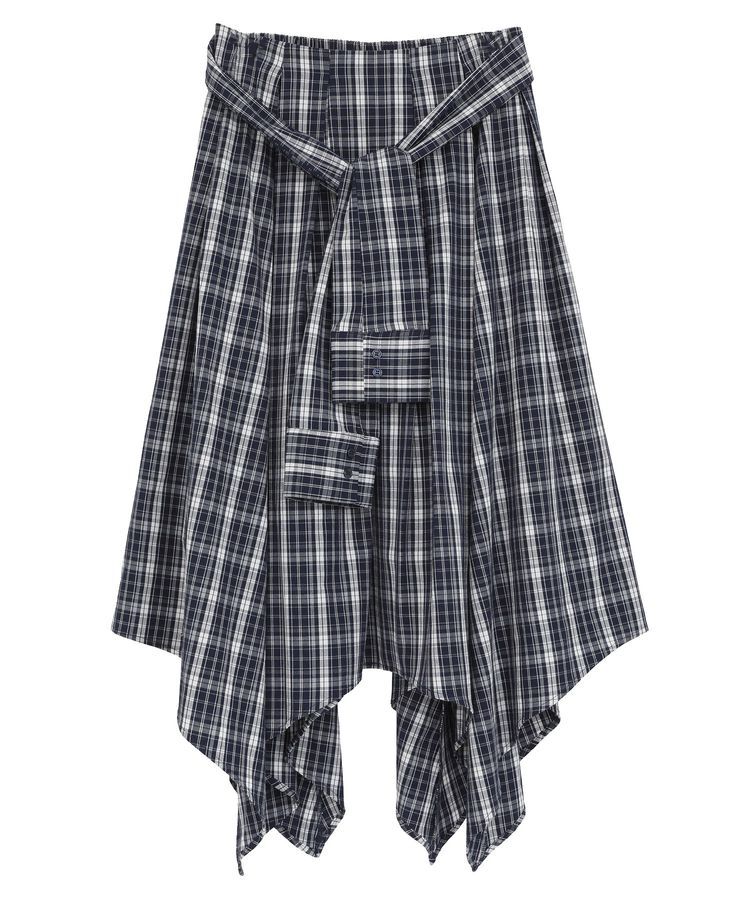 earth music&ecology「イレヘムチェックシャツスカート」|フレア|