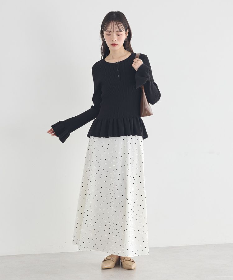 earth music&ecology「サテンフレアスカート」|フレア|