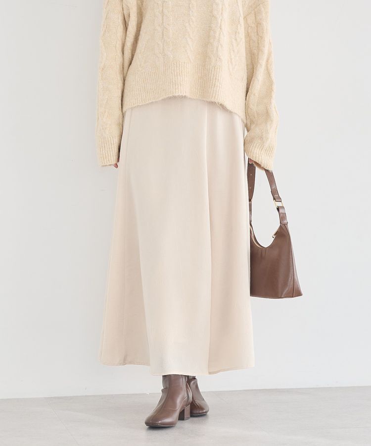 earth music&ecology「サテンフレアスカート」|フレア|