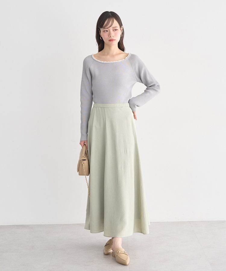 earth music&ecology「サテンフレアスカート」|フレア|