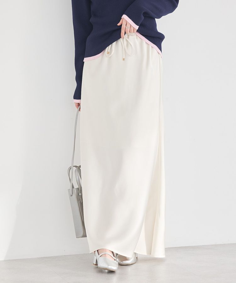 earth music&ecology「サテンフリルマーメイドスカート」|フレア|