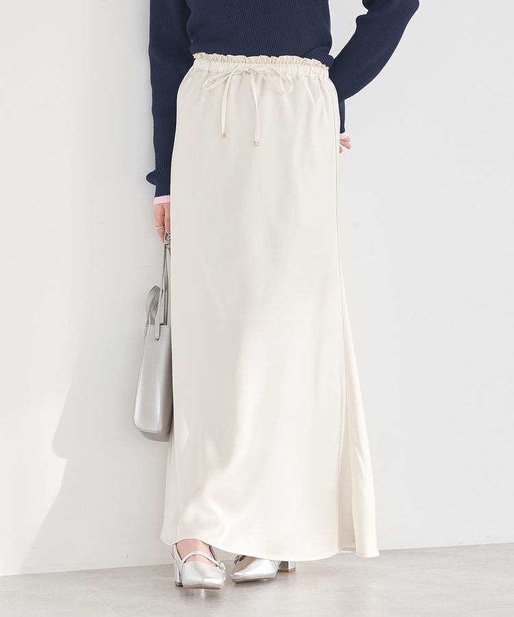 earth music&ecology「サテンフリルマーメイドスカート」|フレア|