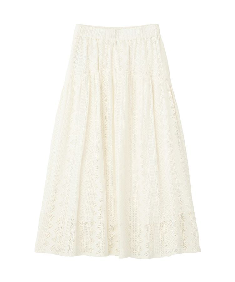 Green Parks「ラウンド切替インドコットンレーススカート」|フレア|