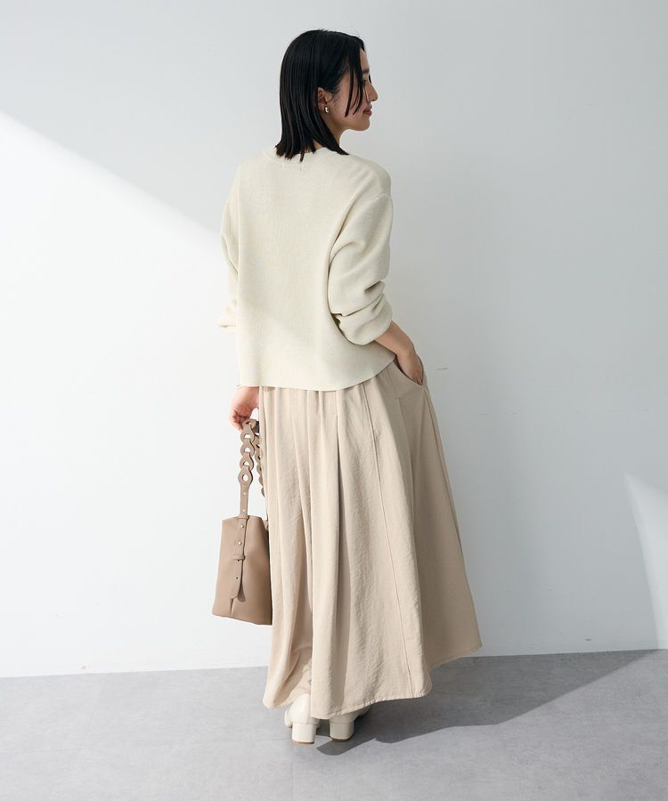 Green Parks「プリーツサテンフレアスカート」|フレア|