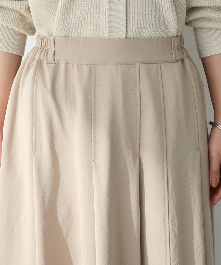 Green Parks「プリーツサテンフレアスカート」|フレア|