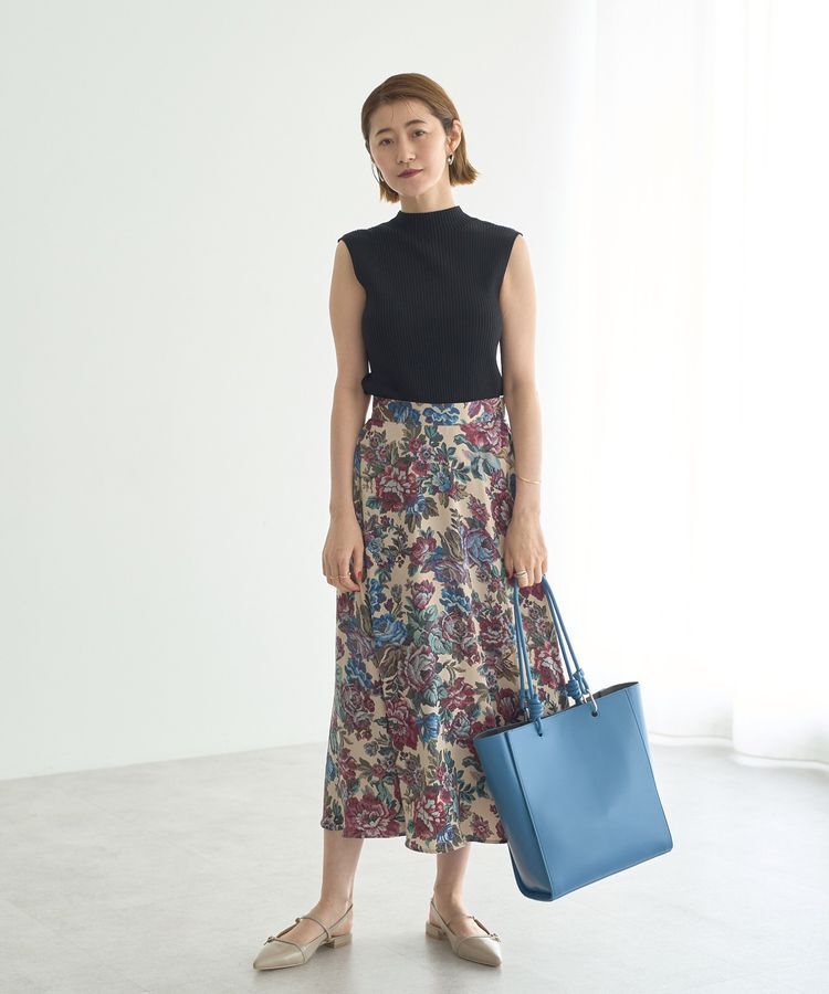 YECCA VECCA「ゴブラン柄フレアスカート」|フレア|