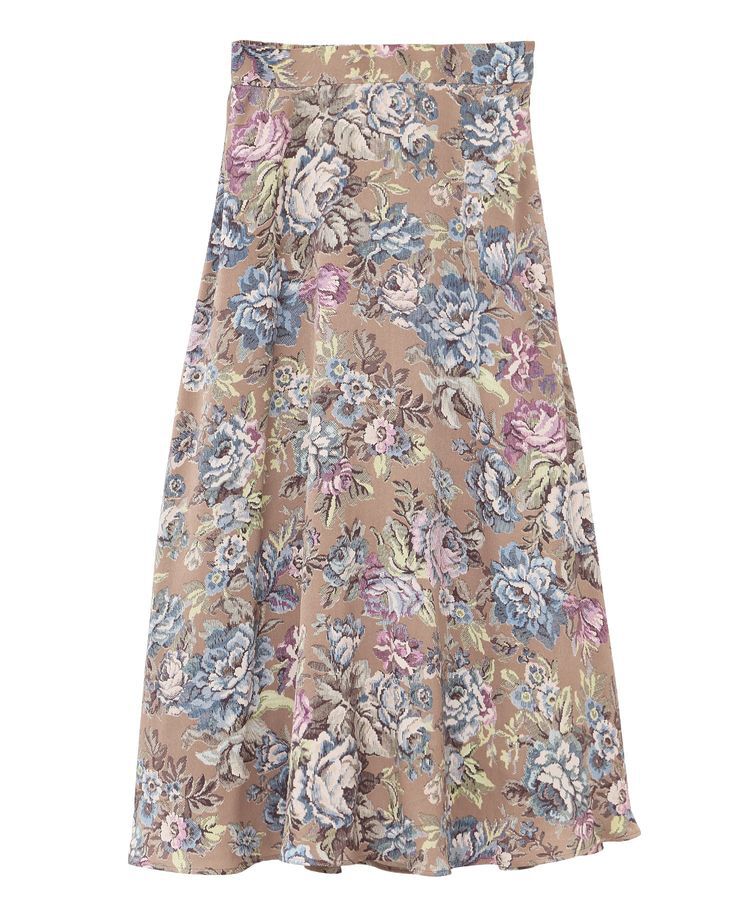 YECCA VECCA「ゴブラン柄フレアスカート」|フレア|