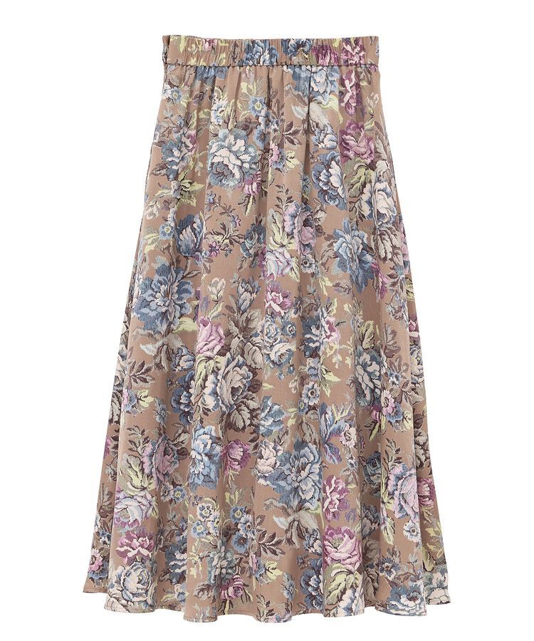 YECCA VECCA「ゴブラン柄フレアスカート」|フレア|