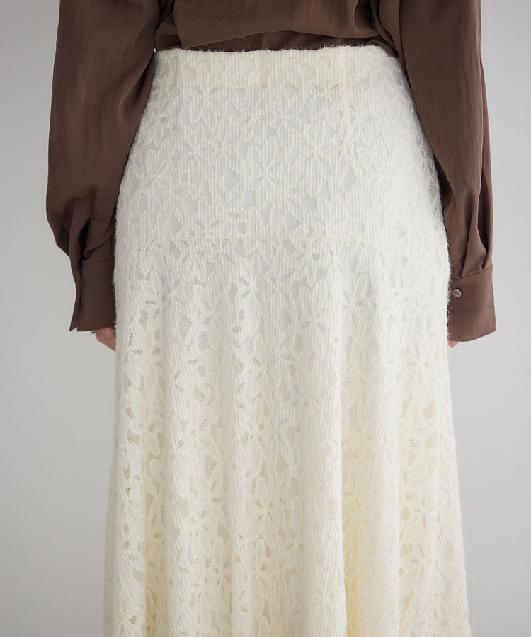 YECCA VECCA「フラワー起毛レースマーメイドスカート」|フレア|