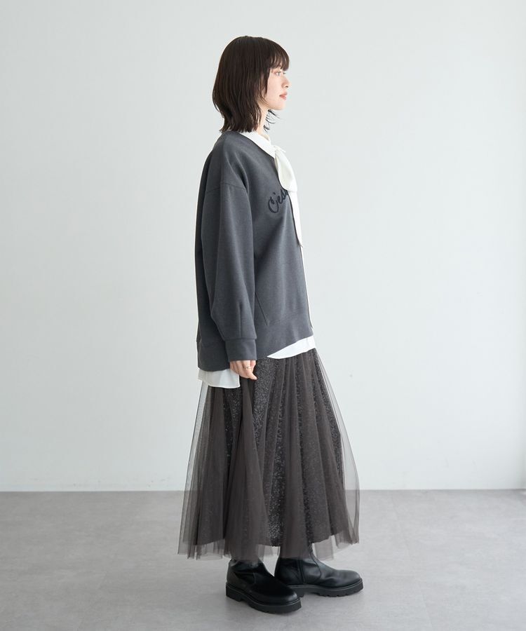 YECCA VECCA「スパンコール&times;チュールスカート」|フレア|