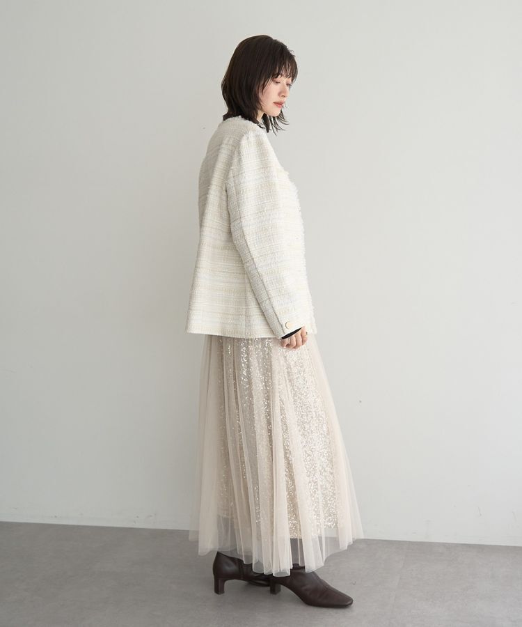 YECCA VECCA「スパンコール&times;チュールスカート」|フレア|
