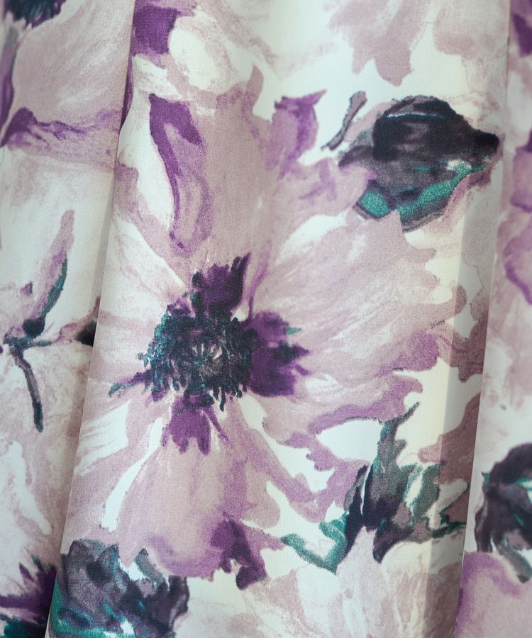 YECCA VECCA「水彩フラワー柄マーメイドスカート」|フレア|