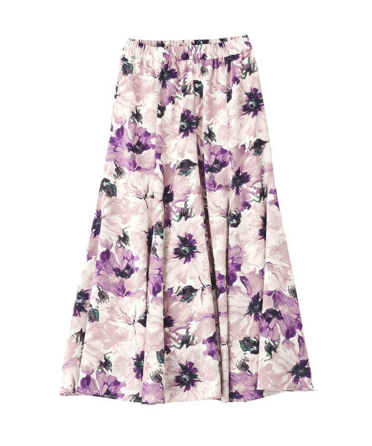 YECCA VECCA「水彩フラワー柄マーメイドスカート」|フレア|