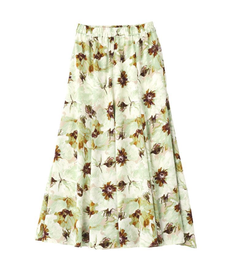 YECCA VECCA「水彩フラワー柄マーメイドスカート」|フレア|