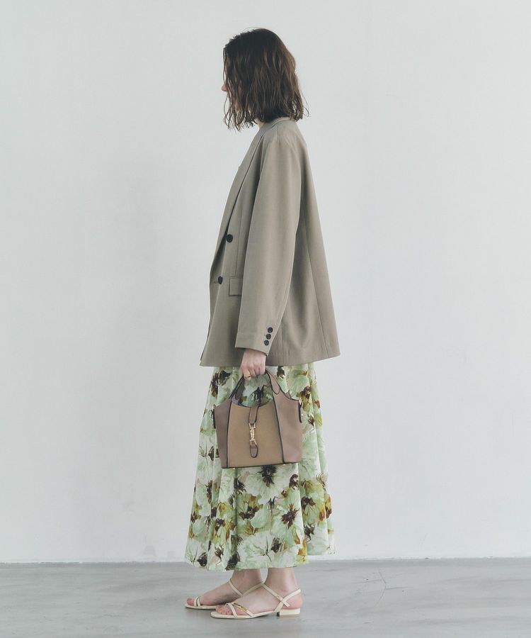 YECCA VECCA「水彩フラワー柄マーメイドスカート」|フレア|