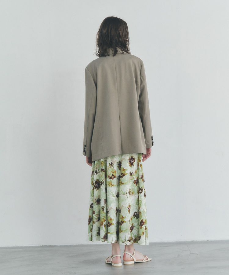 YECCA VECCA「水彩フラワー柄マーメイドスカート」|フレア|