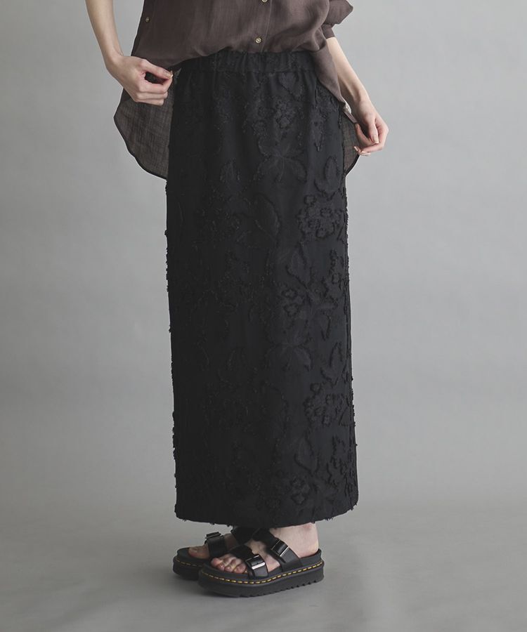 GARAGE OF GOOD CLOTHING「カットジャガード柄タイトスカートA」|タイト|Black