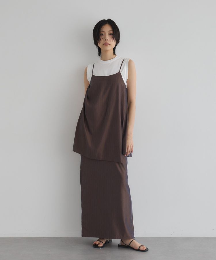 GARAGE OF GOOD CLOTHING「【日本製】ストライプサイドベンツロングスカート」|タイト|