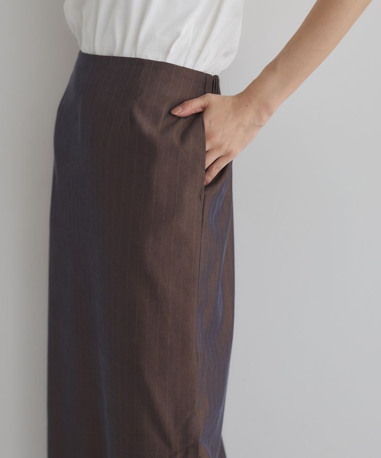 GARAGE OF GOOD CLOTHING「【日本製】ストライプサイドベンツロングスカート」|タイト|