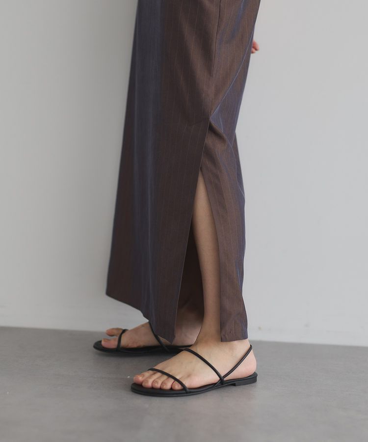 GARAGE OF GOOD CLOTHING「【日本製】ストライプサイドベンツロングスカート」|タイト|