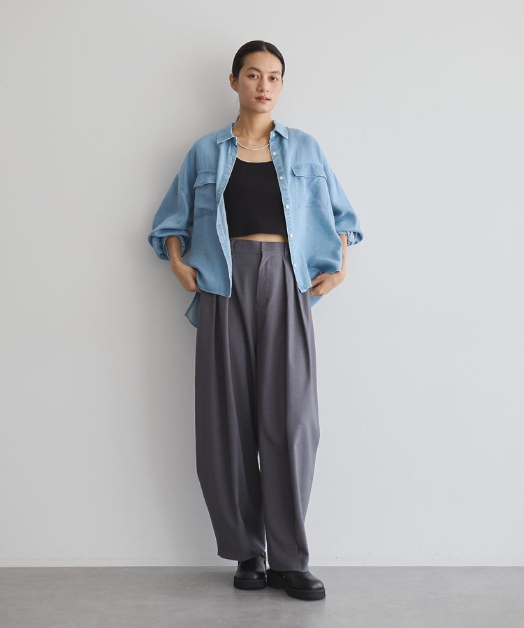 GARAGE OF GOOD CLOTHING「ヴィンテージ加工ショート丈シャツ」|シャツ・ブラウス|