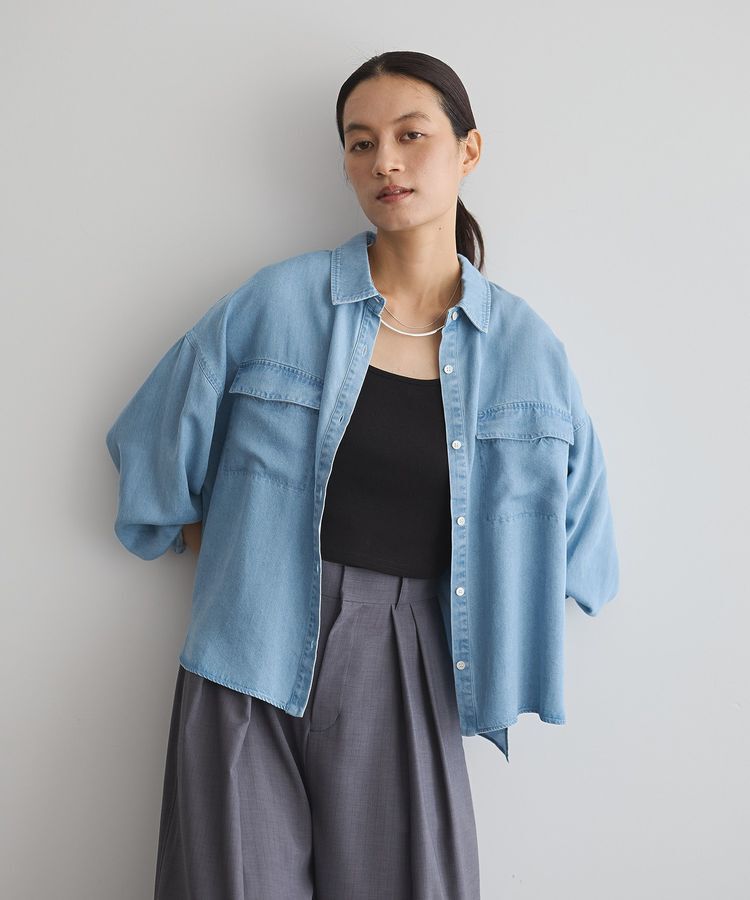 GARAGE OF GOOD CLOTHING「ヴィンテージ加工ショート丈シャツ」|シャツ・ブラウス|