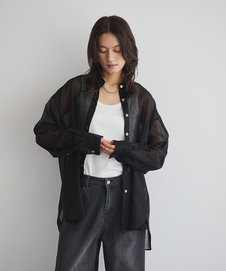 GARAGE OF GOOD CLOTHING「【日本製】ボイルオーガンジーロングシャツ」|シャツ・ブラウス|