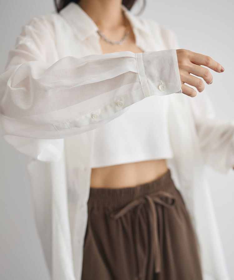 GARAGE OF GOOD CLOTHING「【日本製】ボイルオーガンジーロングシャツ」|シャツ・ブラウス|