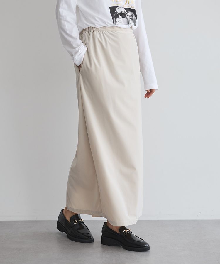 GARAGE OF GOOD CLOTHING「ベロアIラインロングスカート」|タイト|Gray Beige