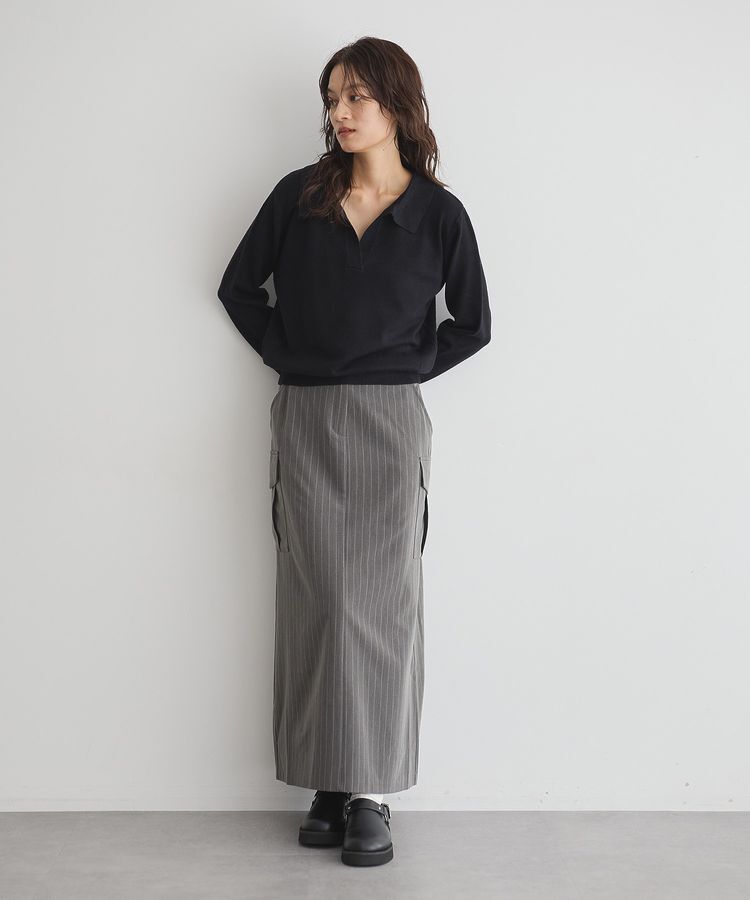 GARAGE OF GOOD CLOTHING「ストライプIラインカーゴスカート」|タイト|