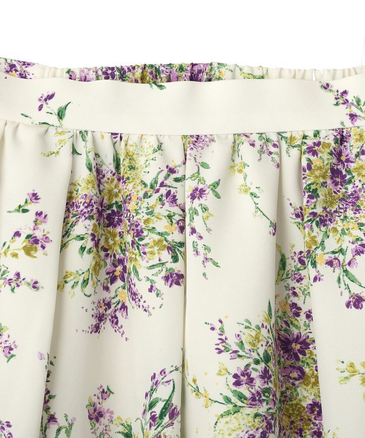 GARAGE OF GOOD CLOTHING「【日本製】ピーチファイユフラワープリント裾フリルスカート」|フレア|