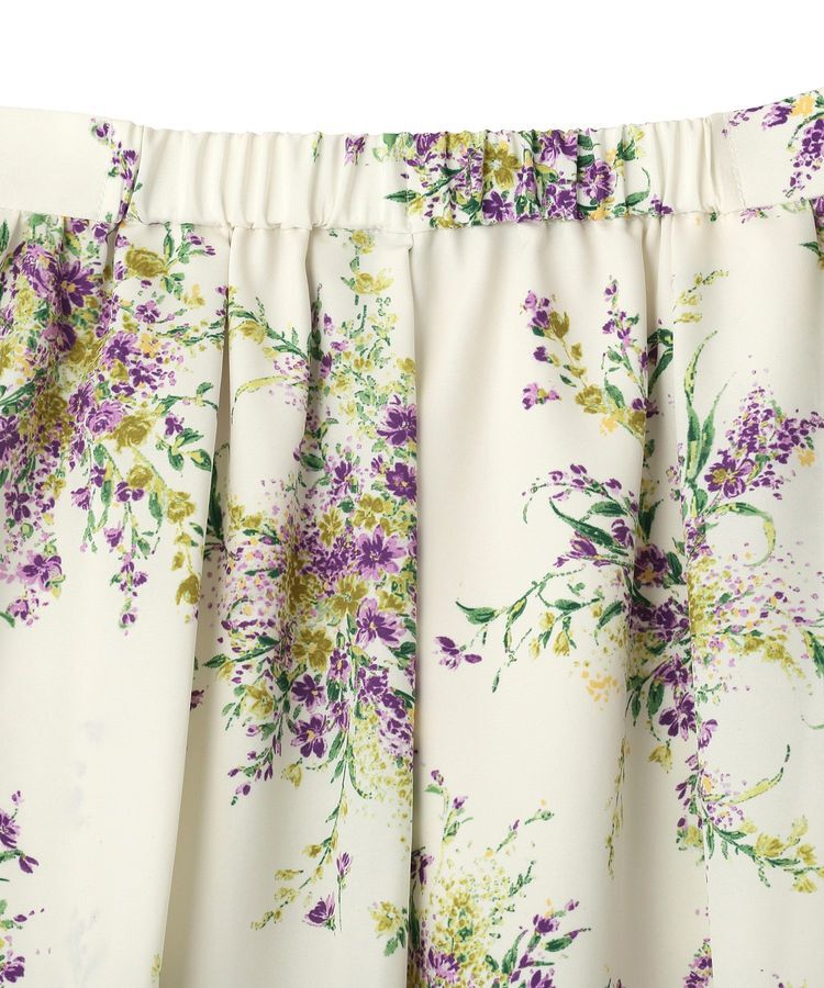 GARAGE OF GOOD CLOTHING「【日本製】ピーチファイユフラワープリント裾フリルスカート」|フレア|