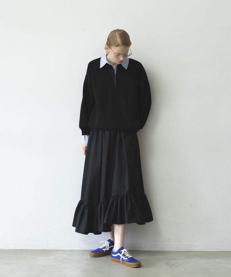 GARAGE OF GOOD CLOTHING「【日本製】ムジブロード裾フリルスカート」|フレア|